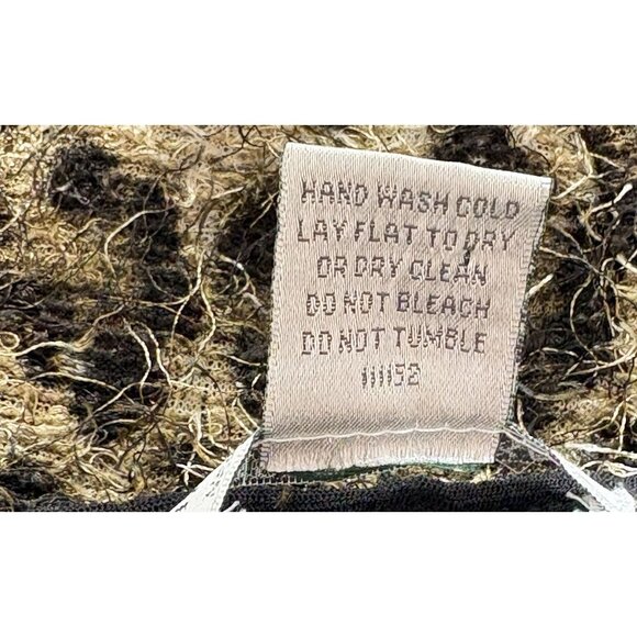 ALBERTO MAKALI Women Mini Dress Fuzzy Long Sleeve Animal Cowl Sz L Brown 46-27 - Picture 11 of 15